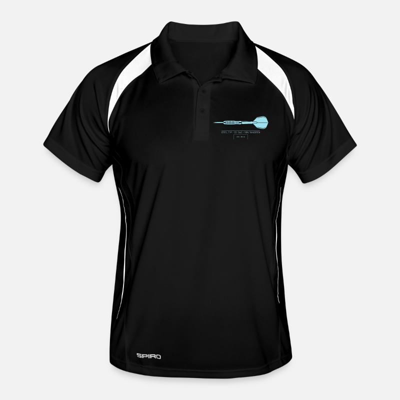 Plan technique d’illustration de fléchettes Fléchette - Polo respirant Homme - noir/blanc