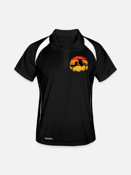 Riding for horse whisperers, riding for beginners - Men's Polo breathable - black/white - Front