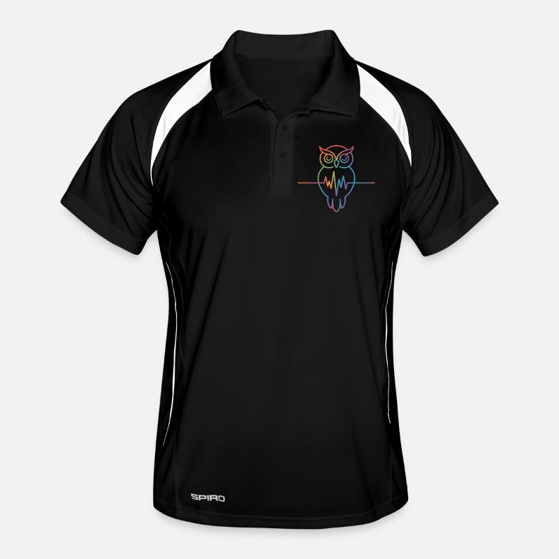 Regenbogen Eule Herzschlag Design Männer Polo atmungsaktiv
