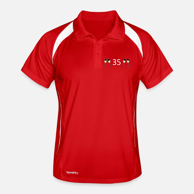 35e anniversaire 35 ans Numéro 35 Blanc Polo respirant Homme