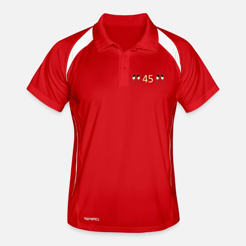 45th Birthday 45th Anniversary 45 Number 45 white Men's Polo breathable