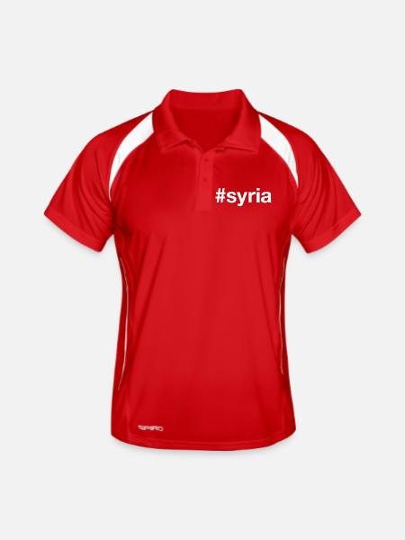 SYRIA Hashtag Syrien - Männer Polo atmungsaktiv - Rot/Weiß - Vorne