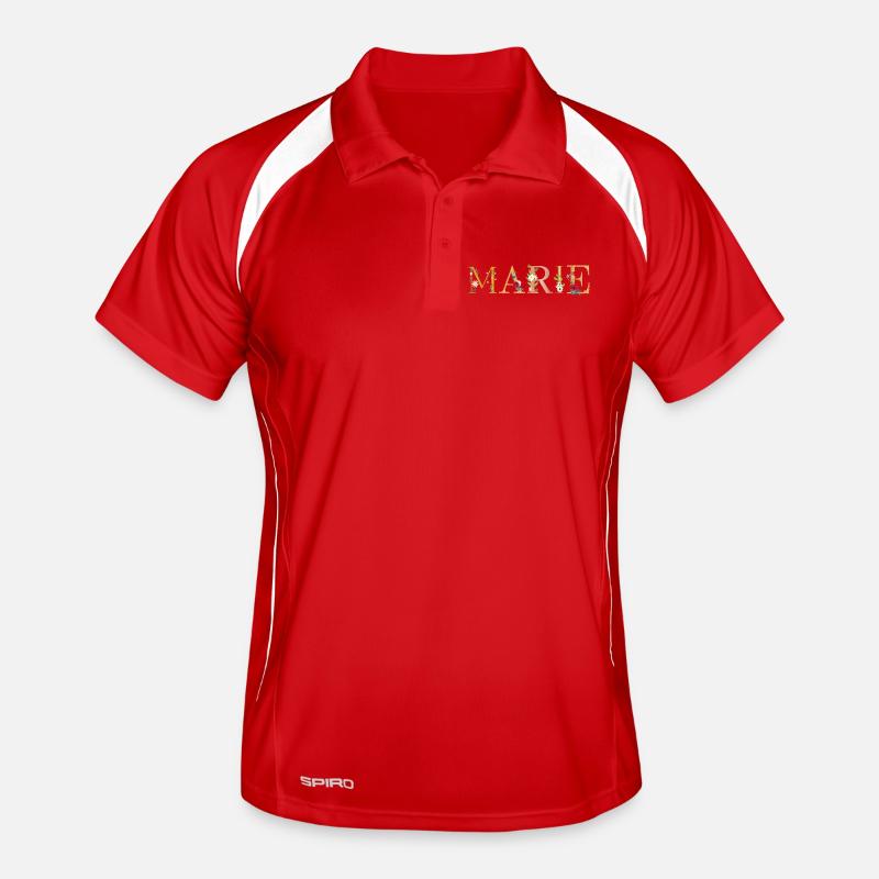 Le prénom de MARIE est décoré de fleurs Polo respirant Homme