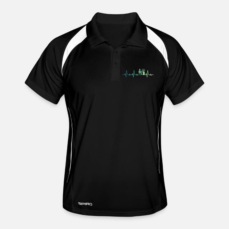Heartbeat Programmer Developer - Men's Polo breathable - black/white