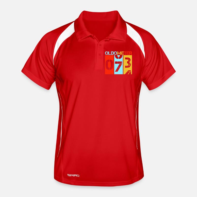 Oldometer 73 Lustiges 73. Geburtstag Retro-Design Männer Polo atmungsaktiv