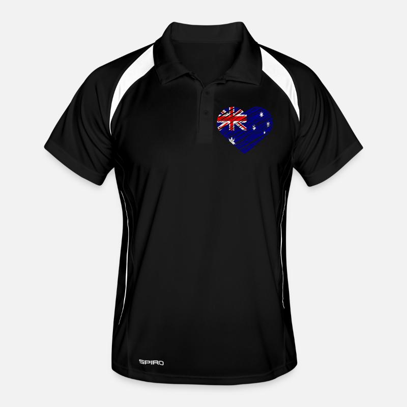 Conception de coeur de drapeau australien Polo respirant Homme