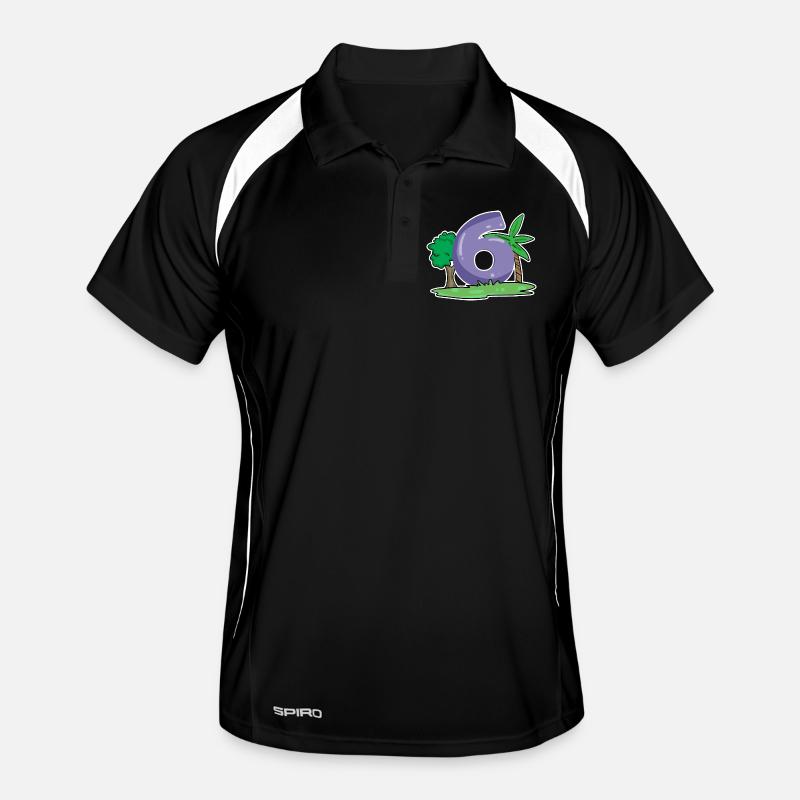 Number 6 Pattern - Men's Polo breathable - black/white