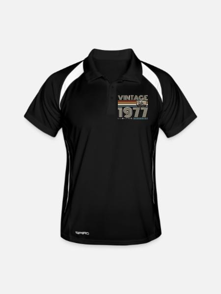 1977 Vintage Vintage Rétro Cadeau d’anniversaire - Polo respirant Homme - noir/blanc - Devant