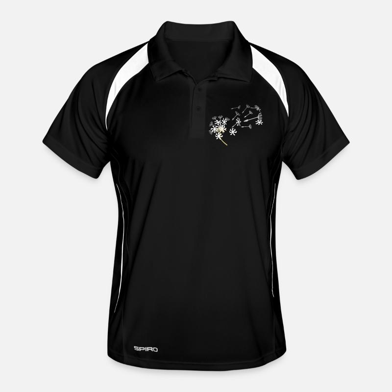 Pusteblume Samenflug Design - Männer Polo atmungsaktiv - Schwarz/Weiß