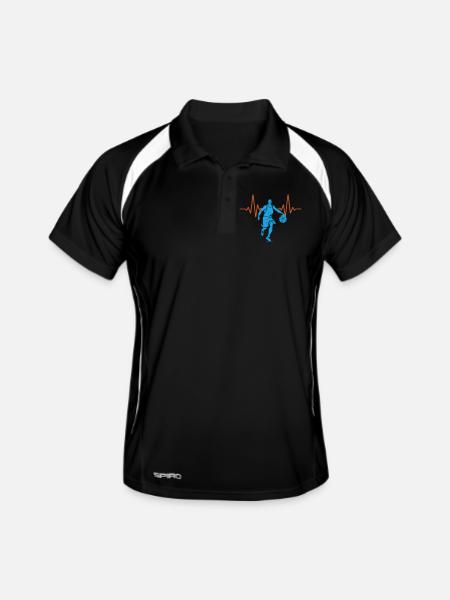 Heartbeat Basketball Pulse ECG | Colors changeable - Men's Polo breathable - black/white - Front