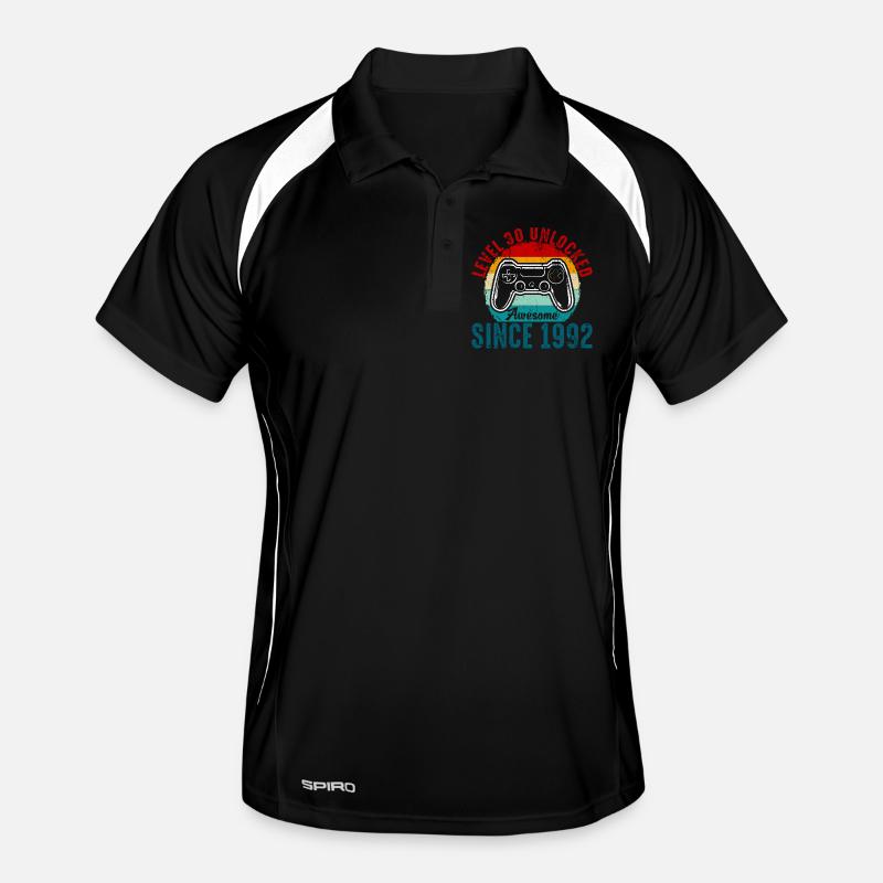 Level 30 Entsperrtes Retro-Controller-Tee Männer Polo atmungsaktiv