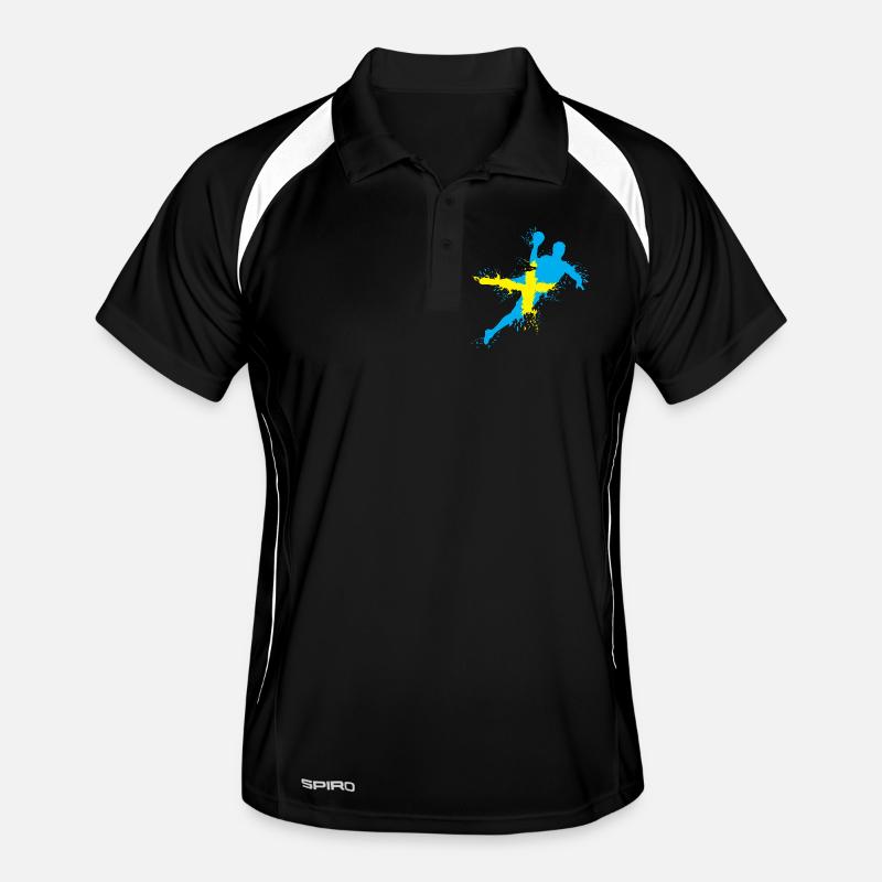 Équipe de handball Suède Lancer Explosion EC Logo icône Polo respirant Homme