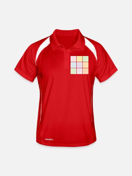 Ambiance Bento Pastel - Polo respirant Homme - rouge/blanc - Devant