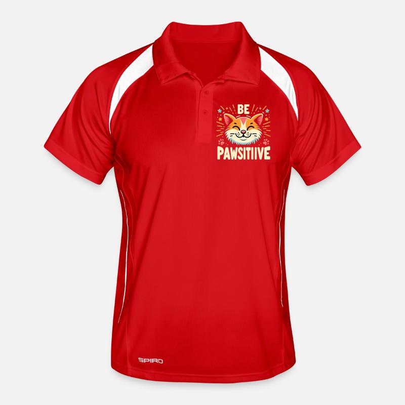 Be pawsitive cute cat Men's Polo breathable