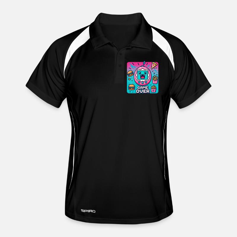 Pixel console, retro and snacks Men's Polo breathable