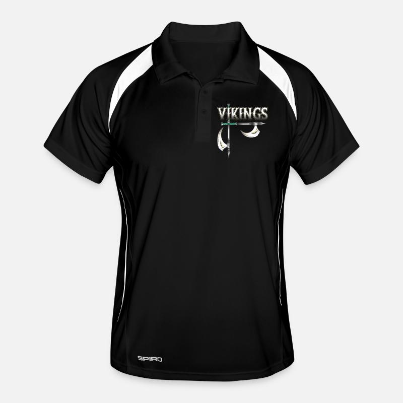 Wikinger Krieger - Männer Polo atmungsaktiv - Schwarz/Weiß