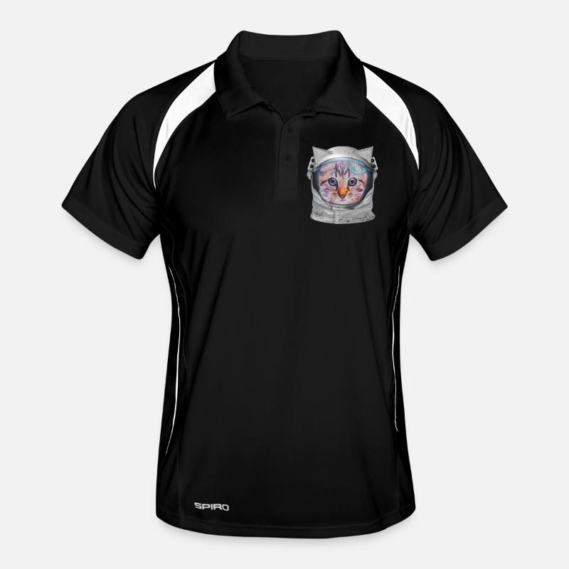 Cat in space Men's Polo breathable
