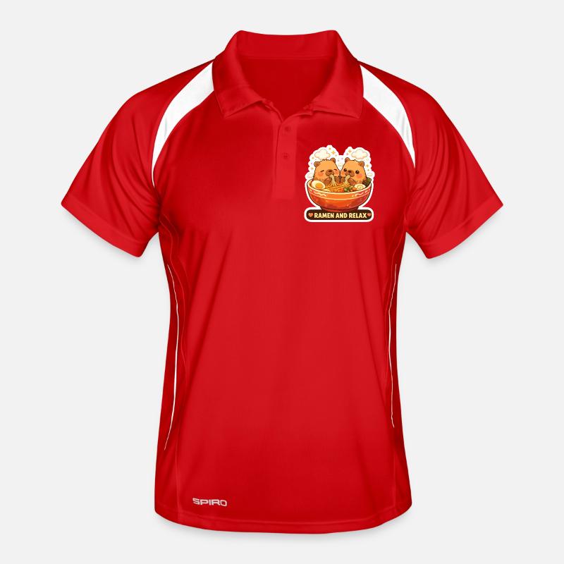 Capybara Ramen & Relax Sticker Men's Polo breathable