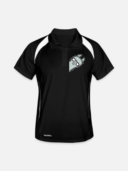 llama lying smug glasses nerd funny animal - Men's Polo breathable - black/white - Front