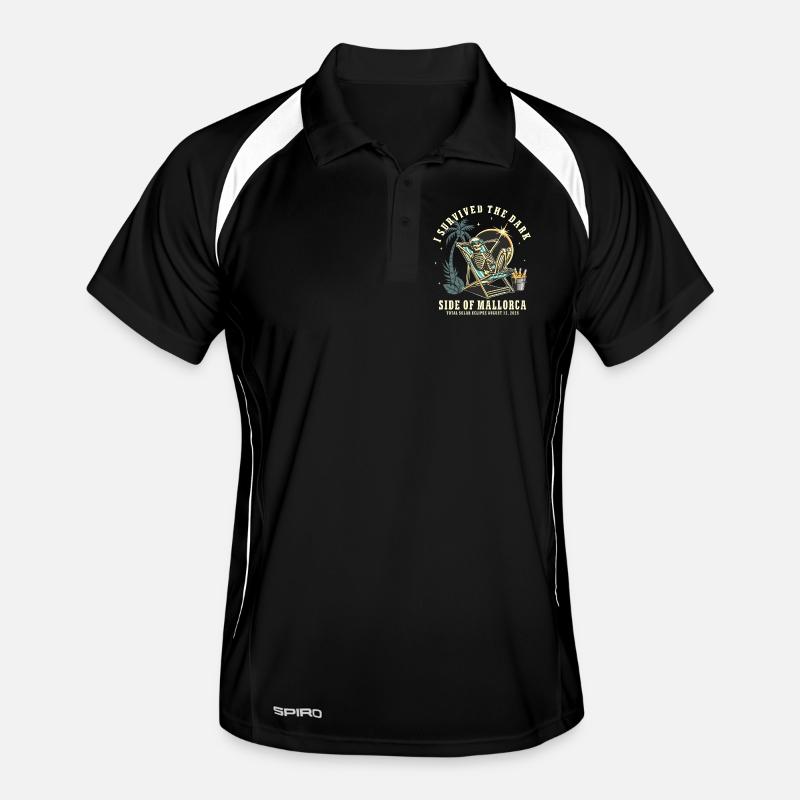 Éclipse solaire drôle à Majorque août 2026 Polo respirant Homme