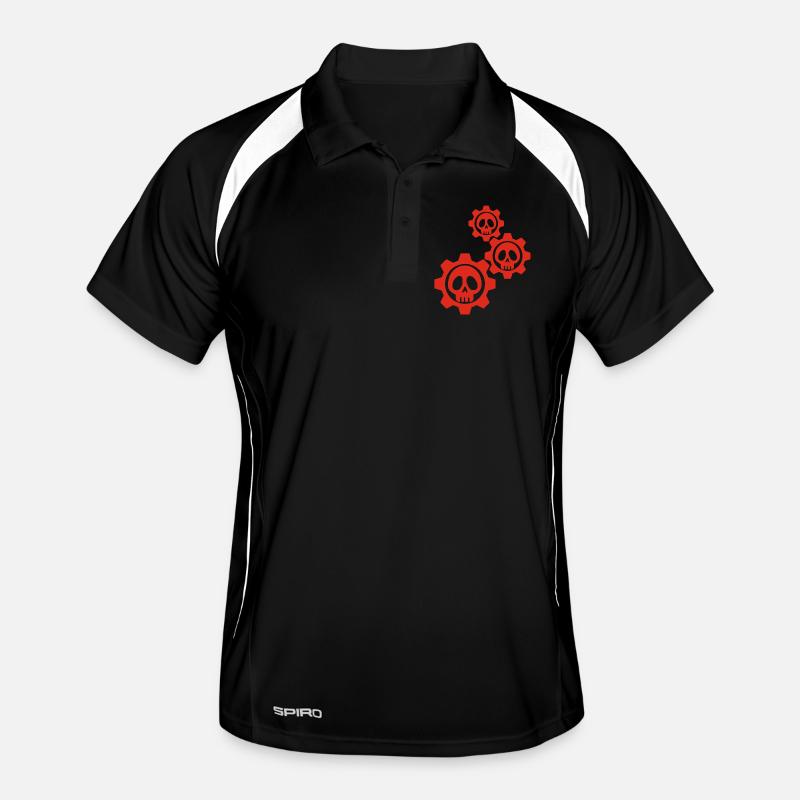 Skulls and red gears Men's Polo breathable