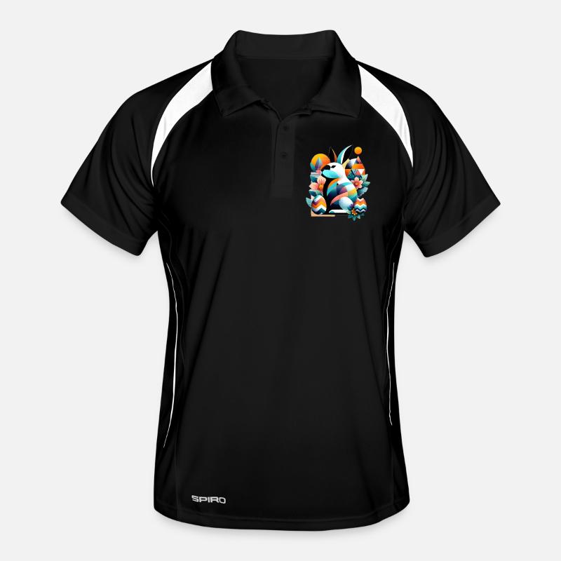 Modern Easter Graphics - Männer Polo atmungsaktiv - Schwarz/Weiß