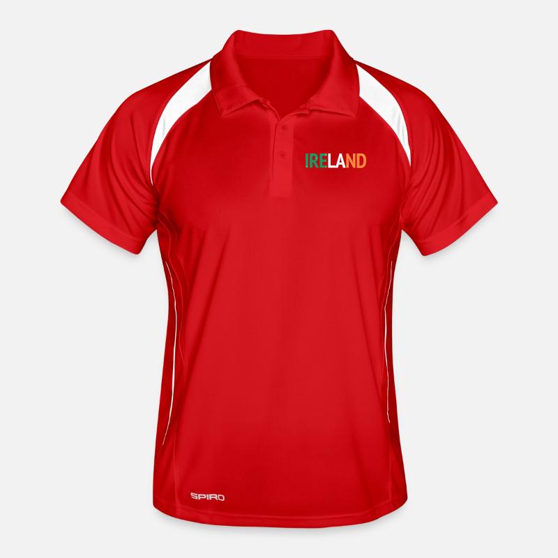 Conception IRELAND avec drapeau irlandais Polo respirant Homme