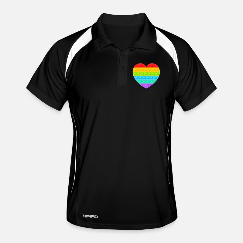 Pop It Popit Herz Bunt Regenbogen Männer Polo atmungsaktiv