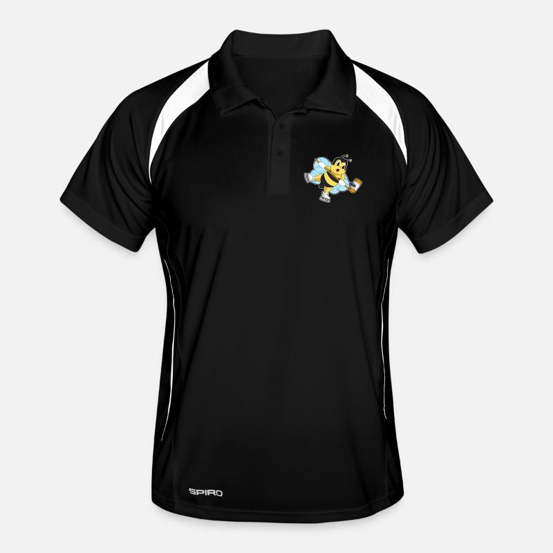 Biene Eishockey Eishockeyschläger - Männer Polo atmungsaktiv - Schwarz/Weiß