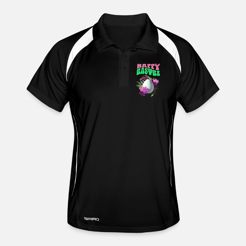 Joyeux Easter Easter Egg Art floral Polo respirant Homme