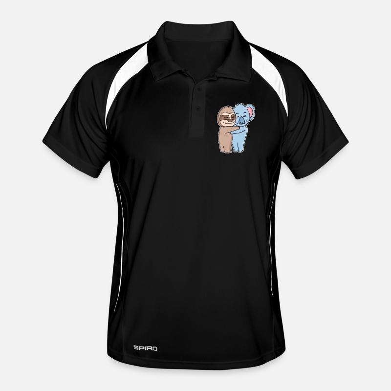 Sloth and koala hugging - hug - Men's Polo breathable - black/white