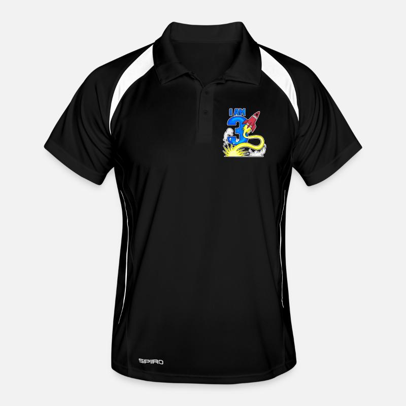 3 Birthday Boy Astronaut Rocket - Three Years Men's Polo breathable