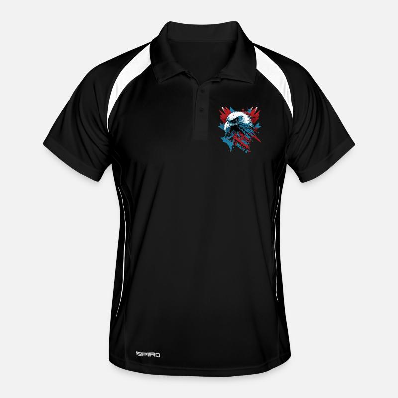Patriotic eagle with lettering Men's Polo breathable