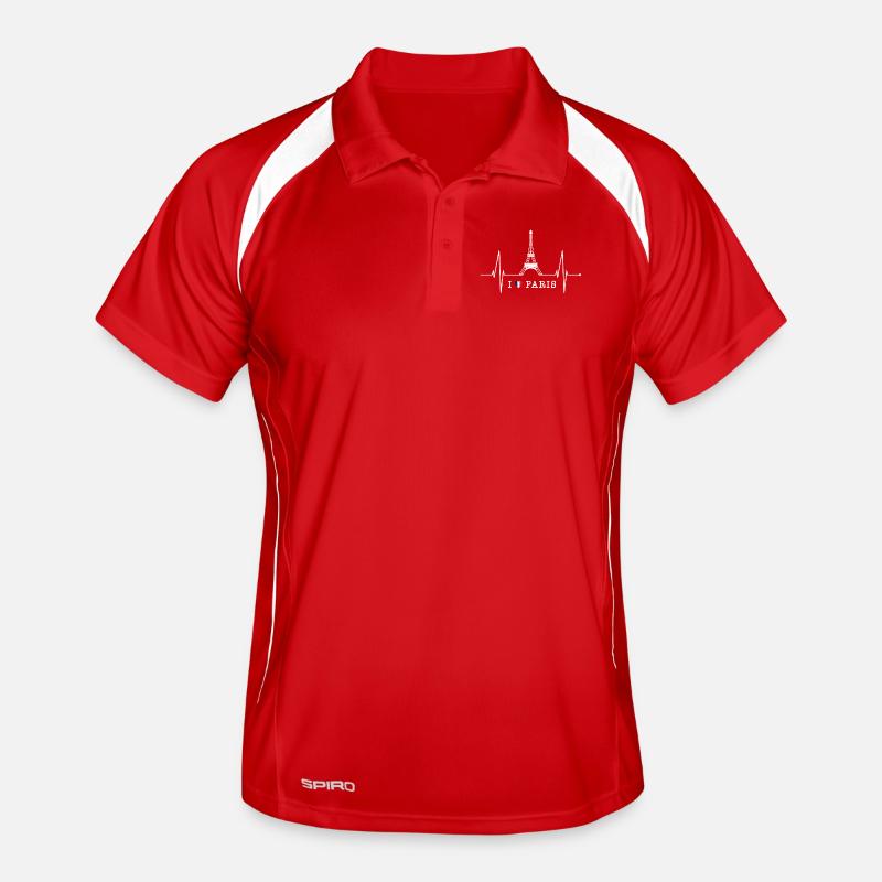Paris Skyline Herzschlag Eiffelturm Frankreich Männer Polo atmungsaktiv