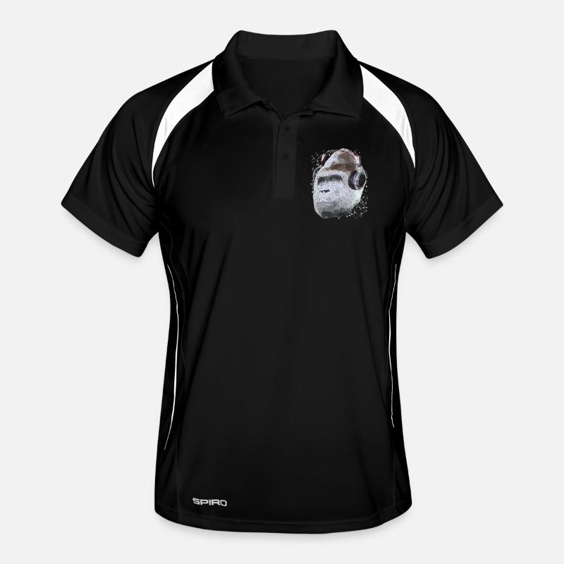 Gorille avec casque Low Poly Pop Art Polo respirant Homme