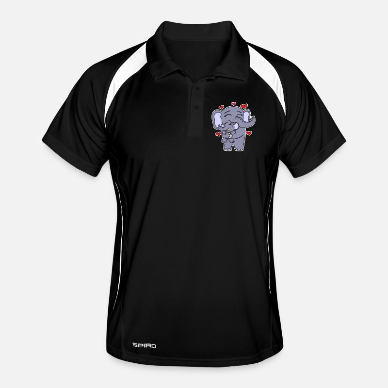 Famille d’éléphants - Éléphant avec bébé - Éléphant Polo respirant Homme