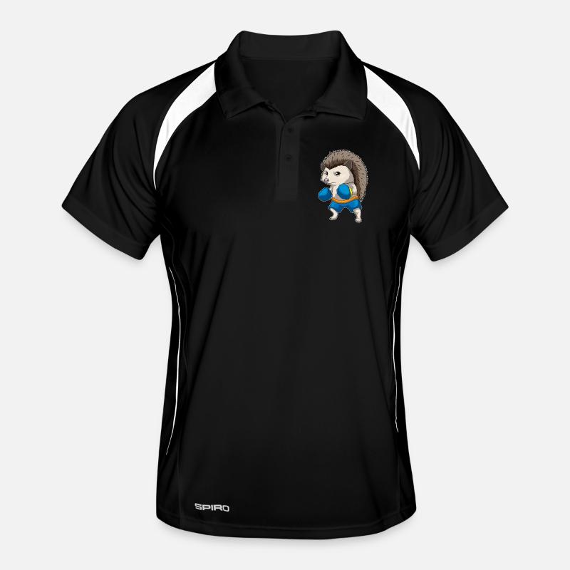 Igel Boxer Boxhandschuhe Boxen - Männer Polo atmungsaktiv - Schwarz/Weiß