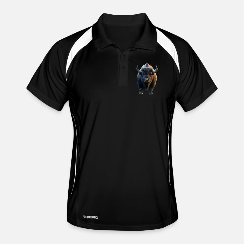 Bison, Bison, Wild Cattle, Buffalo, American Bison Men's Polo breathable