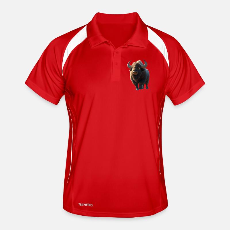 Bison, Bison, Wild Cattle, Buffalo, American Bison Men's Polo breathable