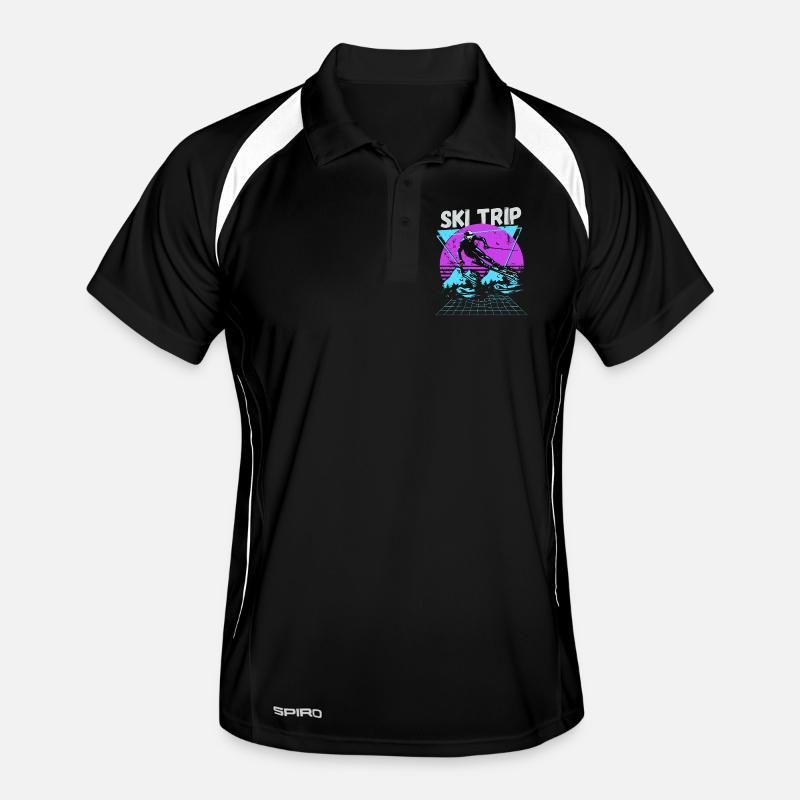 Retro Ski Trip Neon Graphic Men's Polo breathable