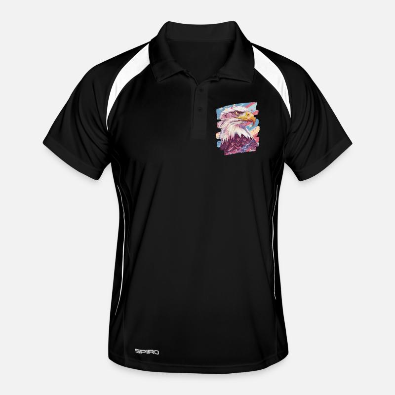 American flag with eagle Men's Polo breathable