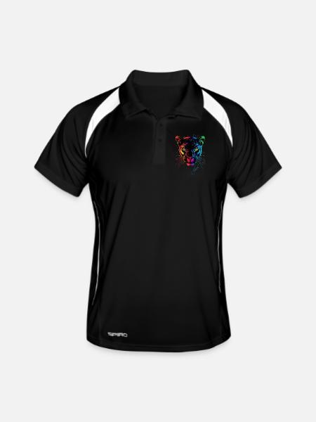 Panther Leopard Big Cat Cute Big Cat Panter - Men's Polo breathable - black/white - Front