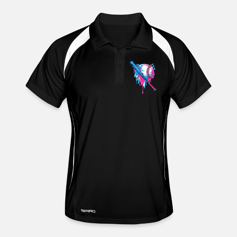 Conception vibrante d’éclaboussures de cœur de baseball Polo respirant Homme