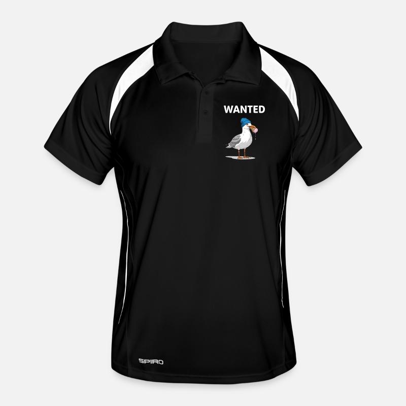 Gesucht Möwe Eiscreme Abenteuer - Männer Polo atmungsaktiv - Schwarz/Weiß