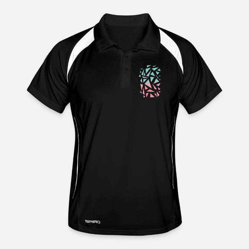 Triangle Pattern - Turquoise Pink Men's Polo breathable