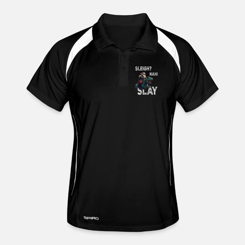 Weihnachtsmann Dino T-Rex Männer Polo atmungsaktiv