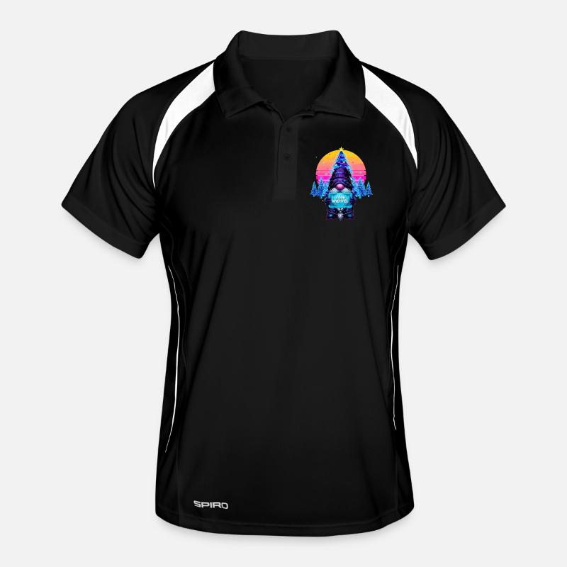 Cyberpunk Code Gnome - Synthwave Xmas Nerd Men's Polo breathable