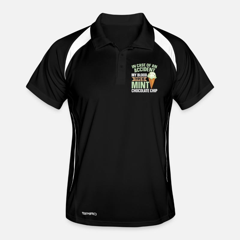 Mint Chocolate Chip Flavour Waffle Cone Mint Men's Polo breathable
