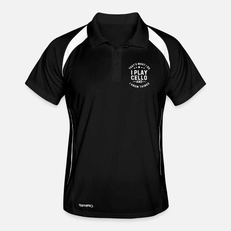 i play cello and know things Men's Polo breathable
