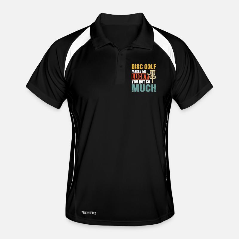Disc Golf Geschenke Discgolf - Männer Polo atmungsaktiv - Schwarz/Weiß